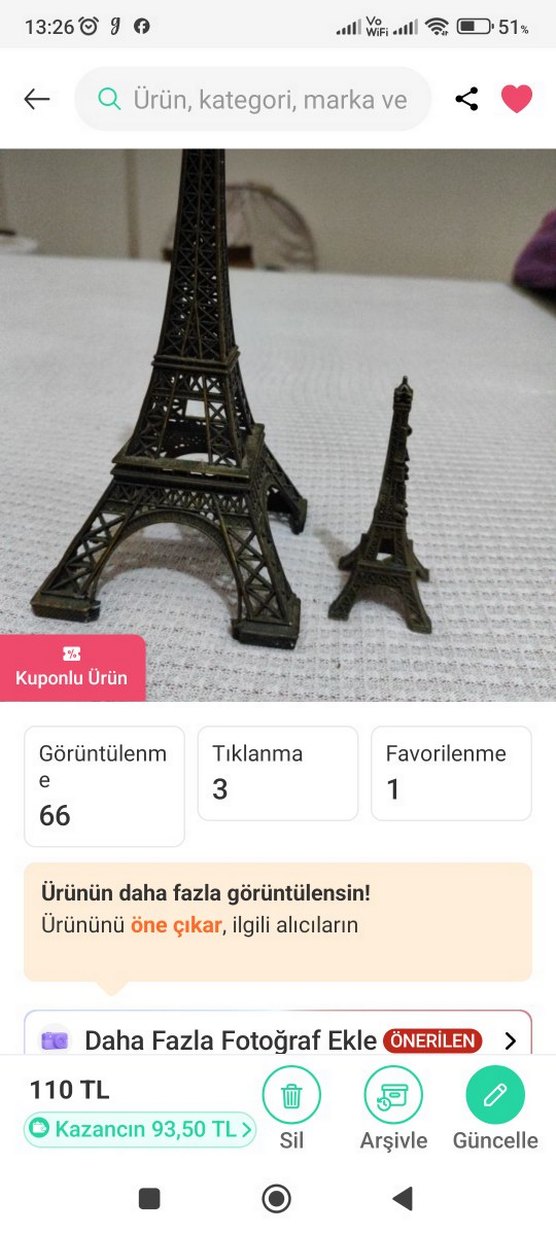Kahverengi Eyfel Kulesi Biblo Seti - Görsel 2