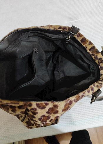 Kahverengi Leopar Desenli Süet Kadın Çanta - Görsel 3