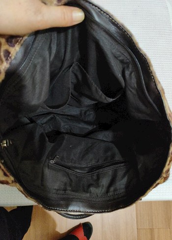 Kahverengi Leopar Desenli Süet Kadın Çanta - Görsel 4