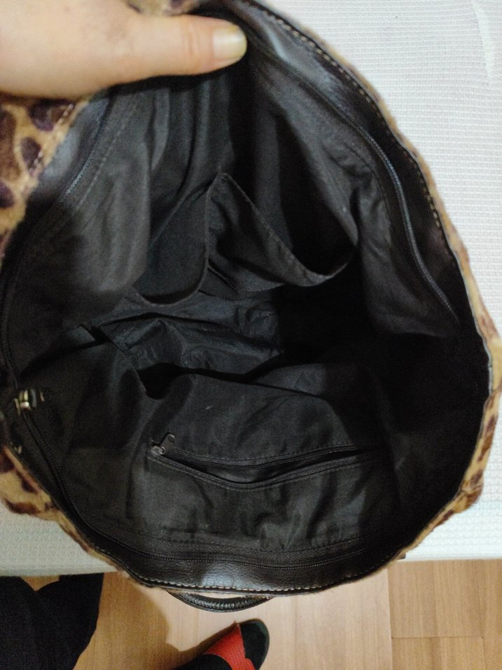 Kahverengi Leopar Desenli Süet Kadın Çanta - Görsel 4