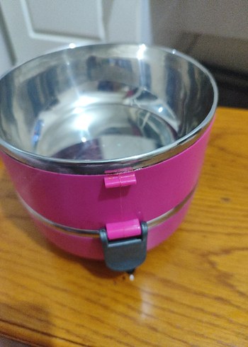 Pembe Renkli Çok Katmanlı Yemek Kabı termos - Görsel 2