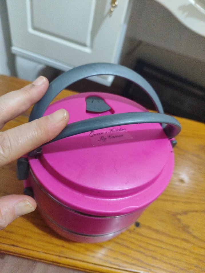 Pembe Renkli Çok Katmanlı Yemek Kabı termos - Görsel 3