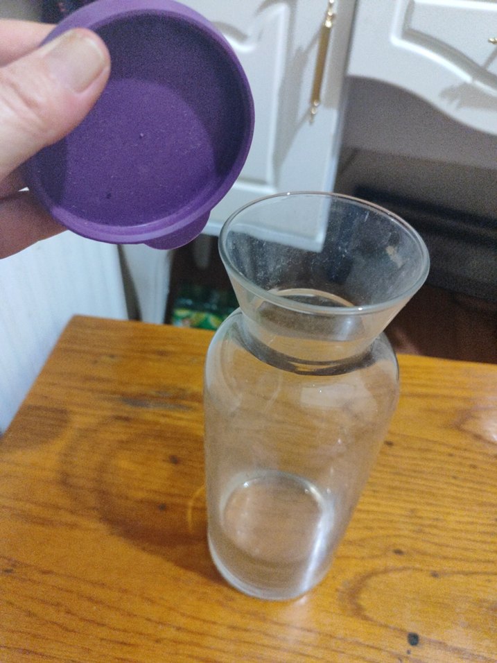 Mor Kapaklı Şeffaf Cam surahi - Görsel 3