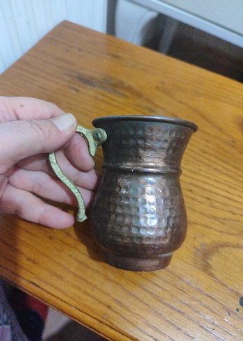 Bakır Dokulu Küçük Kulplu Bardak - Görsel 3