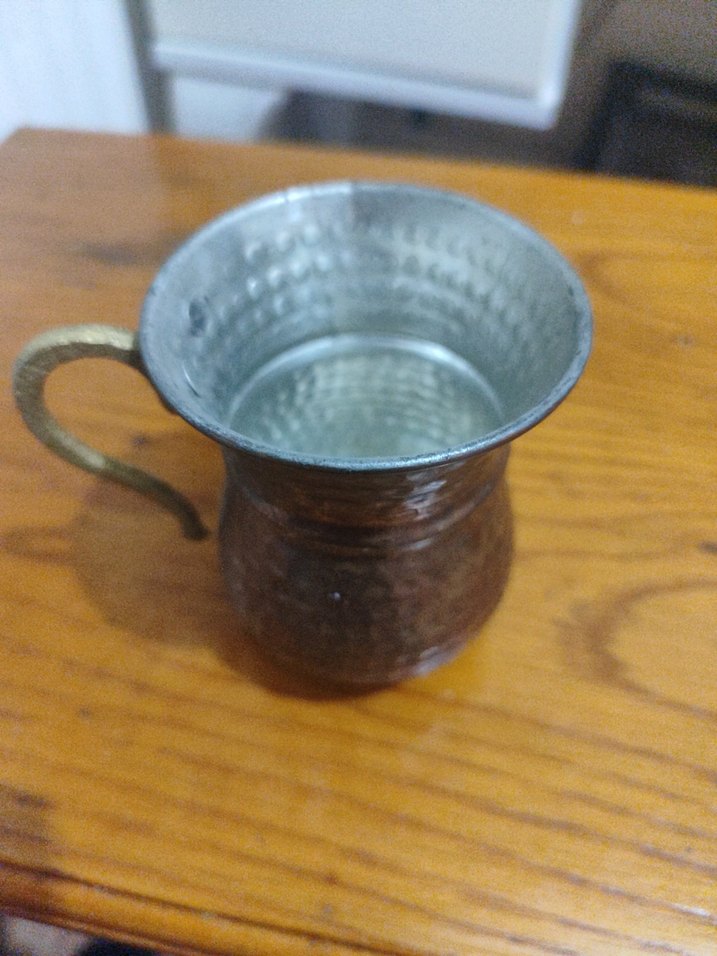 Bakır Dokulu Küçük Kulplu Bardak - Görsel 4