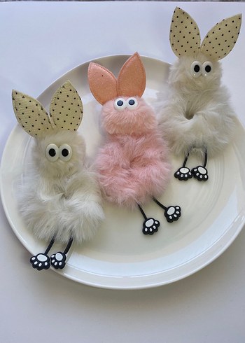 Peluş Tavşan Oyuncak toka Pastel Renklerde