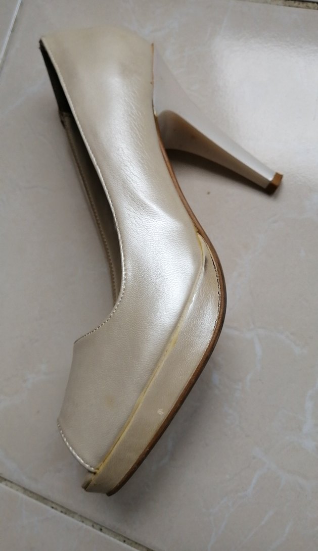 Beyaz Deri Dolgu Topuklu Kadın Stiletto - Görsel 4