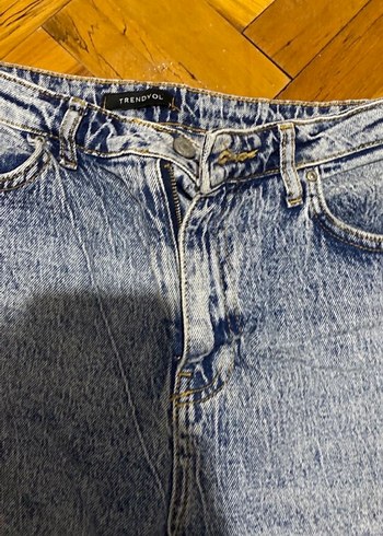 Gri Batik Desenli Kadın Denim Pantolon - Görsel 3