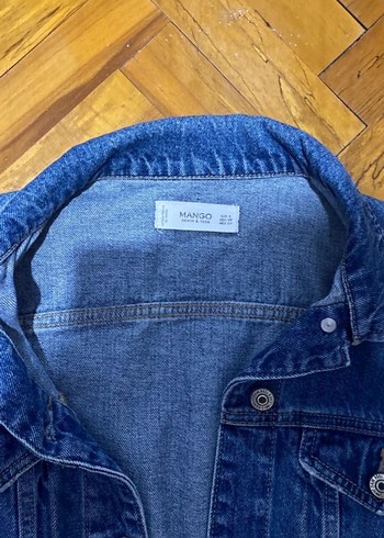 Düğmeli Koyu Mavi Kadın Denim Ceket - Görsel 2