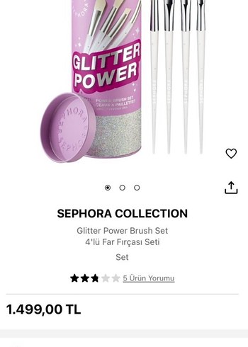 Pembe Makyaj Fırçası Seti Glitter Power - Görsel 2