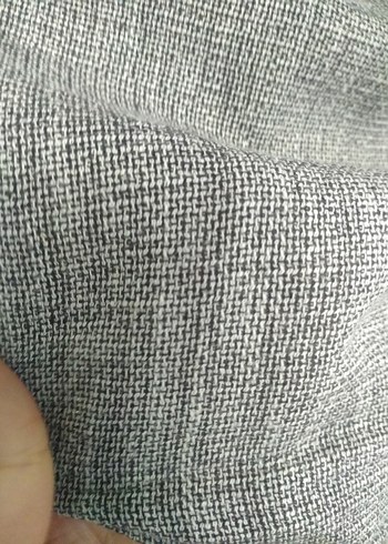 Diğer Gri Keten Erkek Uzun Kollu Gömlek