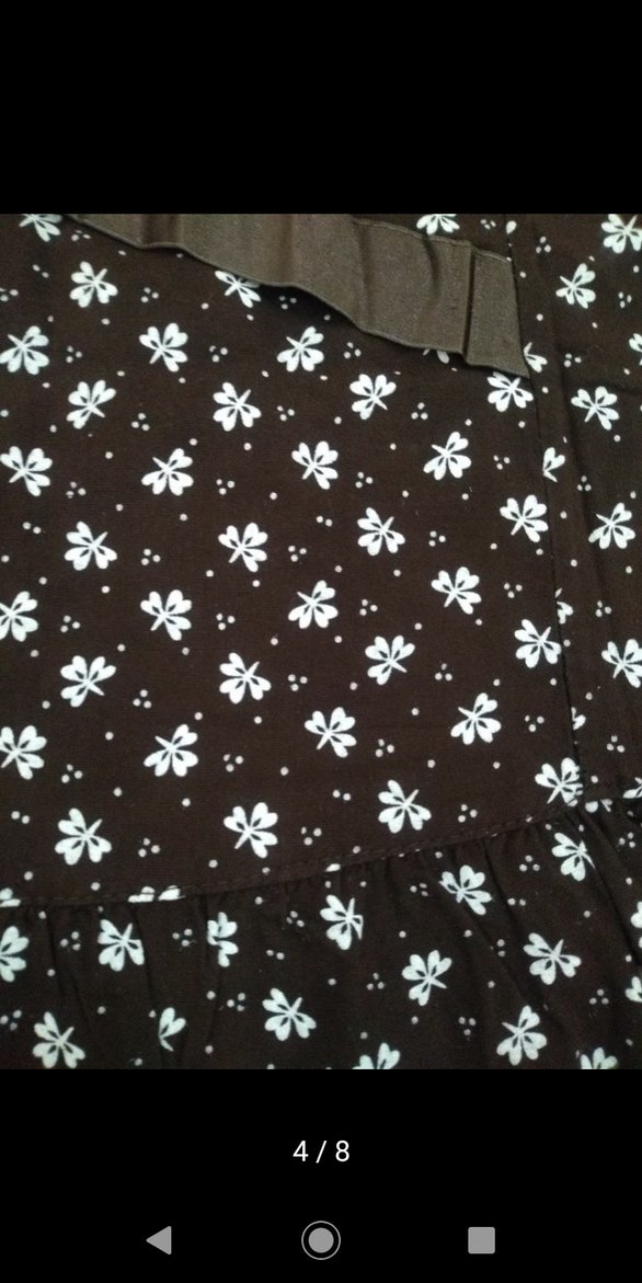 Kahverengi Çiçek Desenli anne  eteği - Görsel 2