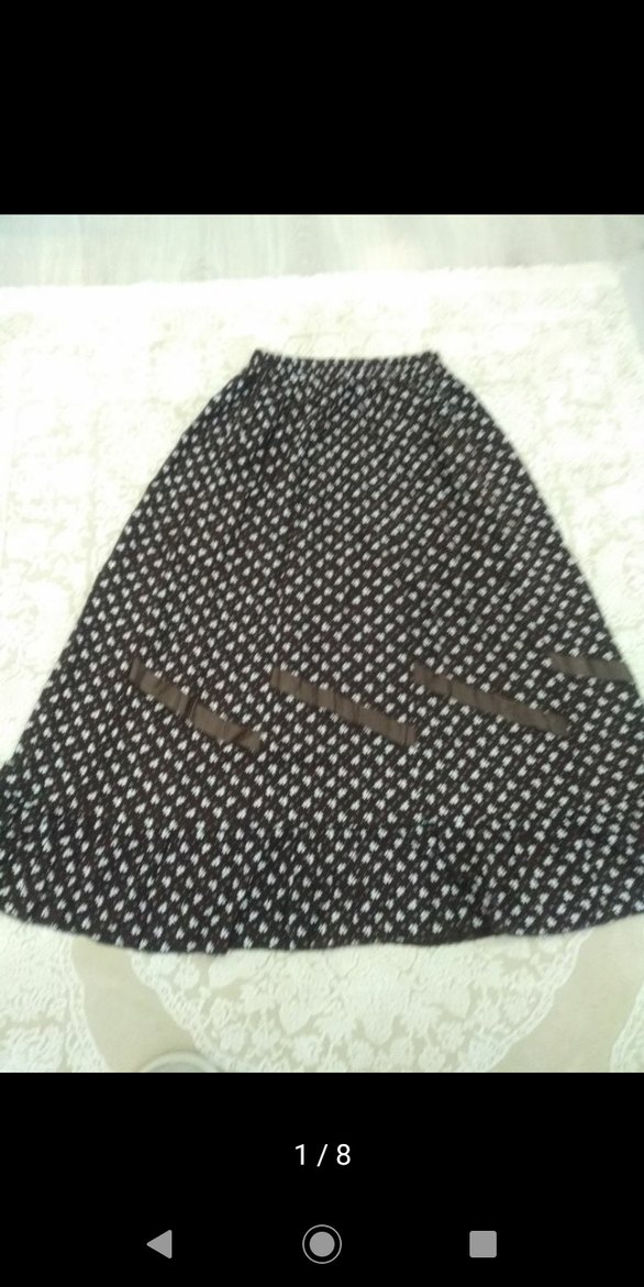 Kahverengi Çiçek Desenli anne  eteği - Görsel 3