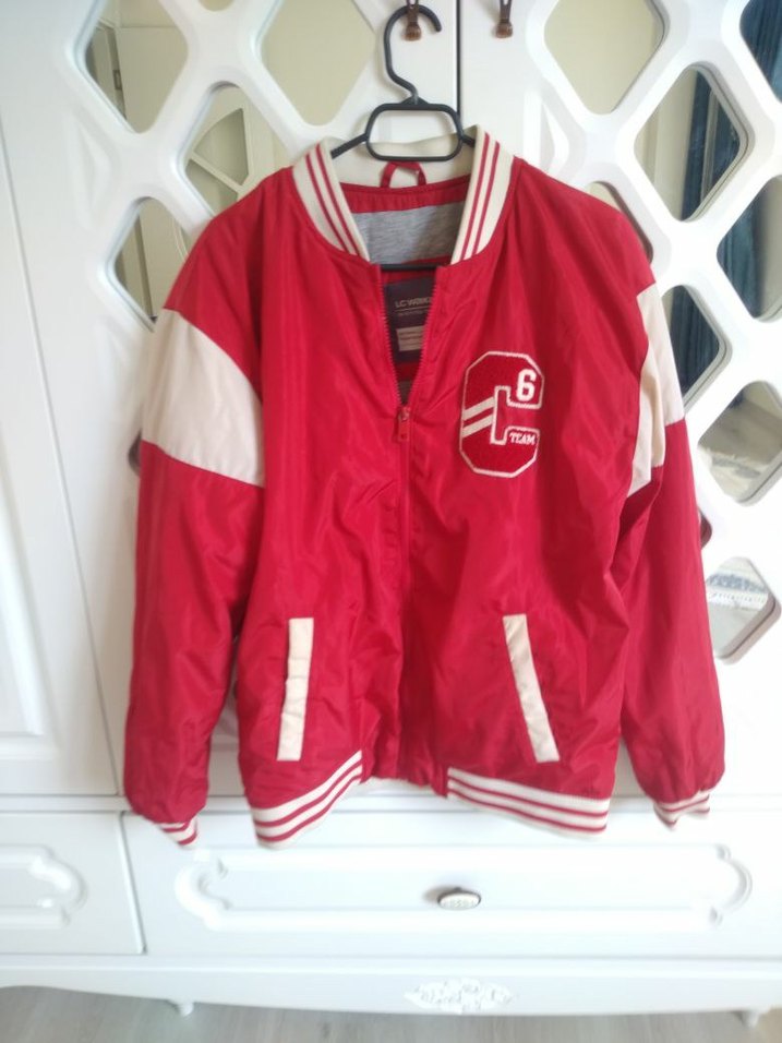 Kırmızı Fermuarlı Spor erkek    çocuk yağmurluk - Görsel 2