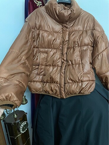Stradivarius Stradivarius Oversize Şişme Taba Rengi Mont