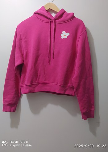 Pembe Kapüşonlu Bohem Sweatshirt