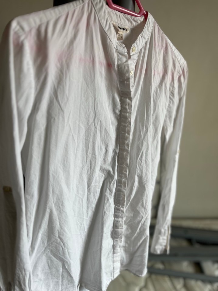 Düğmeli Beyaz Kadın Gömlek - Görsel 4