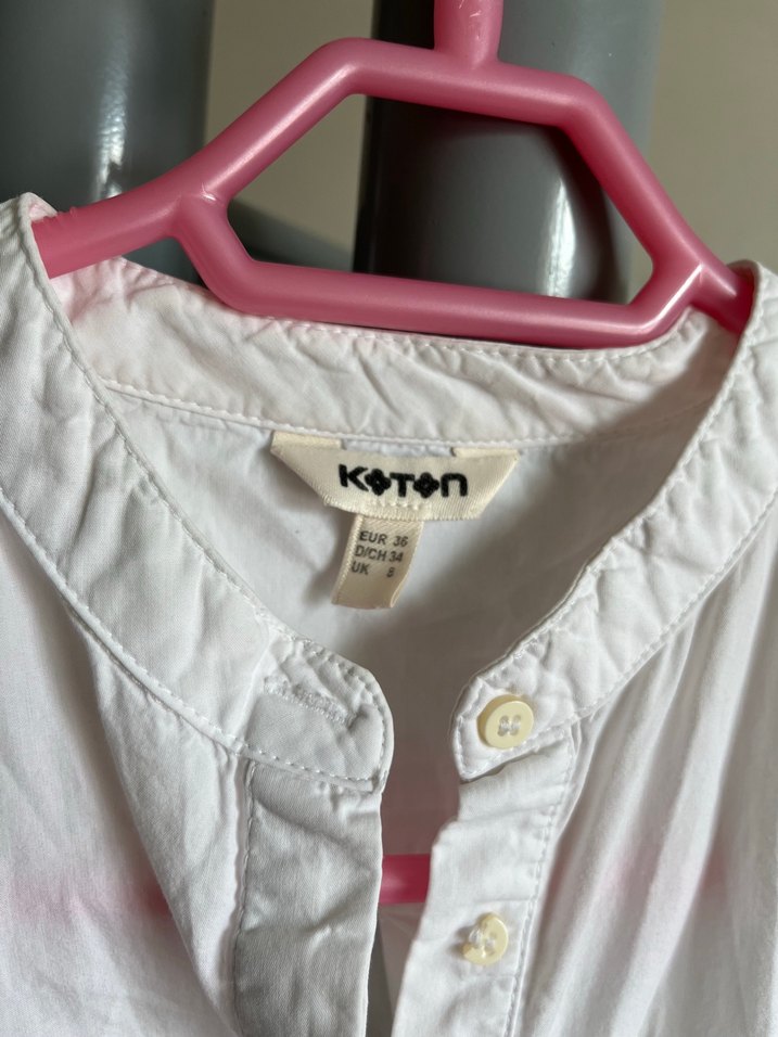 Düğmeli Beyaz Kadın Gömlek - Görsel 5