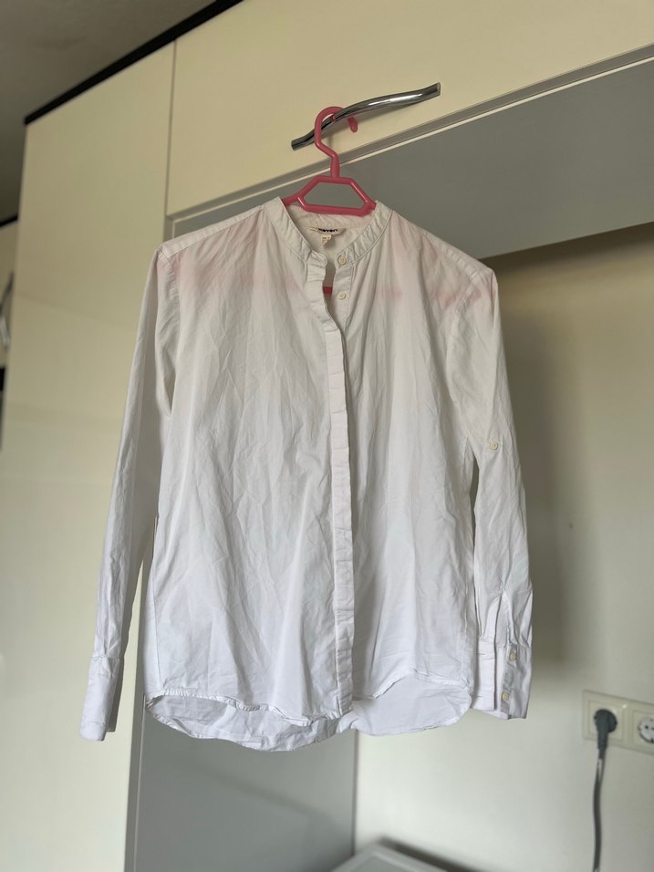 Düğmeli Beyaz Kadın Gömlek - Görsel 3