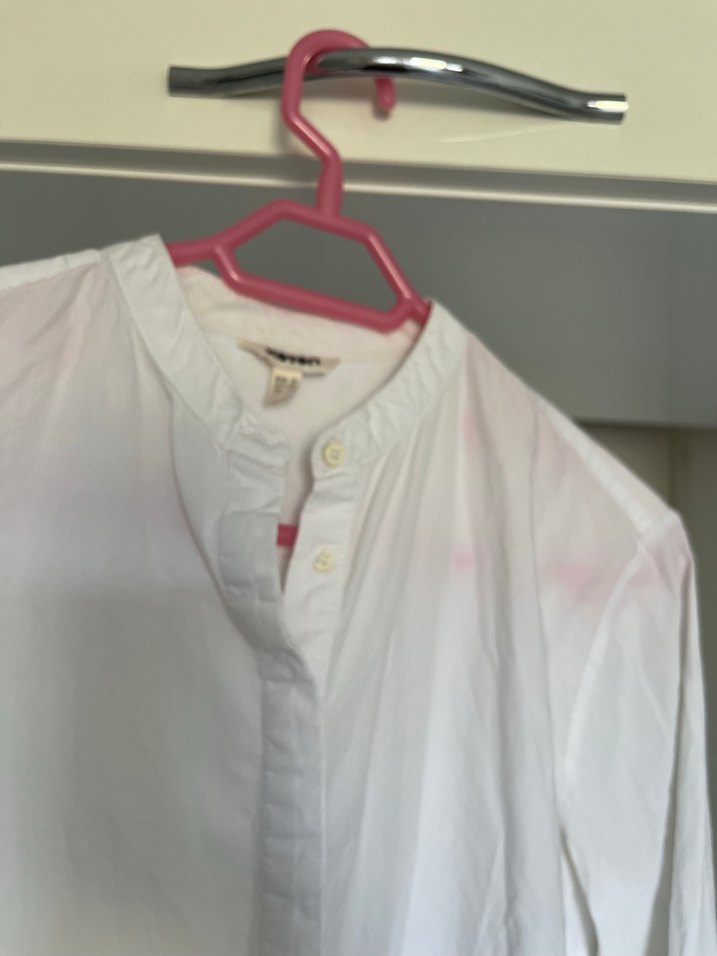 Düğmeli Beyaz Kadın Gömlek - Görsel 2