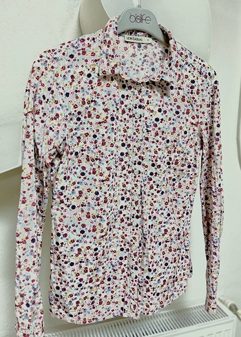 Çiçek Desenli Pamuklu Kadın Gömlek - Görsel 4