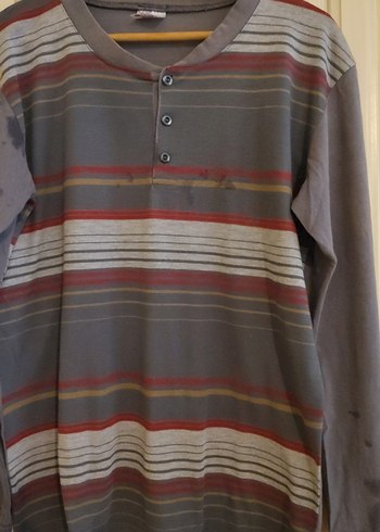 Gri Uzun Kollu Düğmeli Erkek Pijama Takımı - Görsel 2