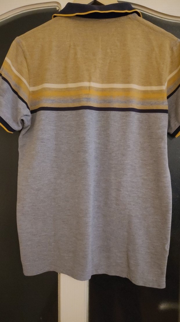 Düğmeli Gri Erkek Polo Tişört - Görsel 3