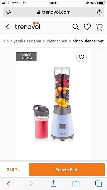 Sinbo smothie blender makinası