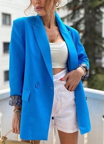 Mavi blazer ceket