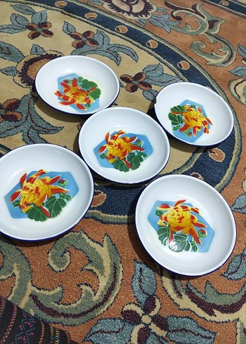 Eski,damgalı emaye tabaklar - Görsel 3