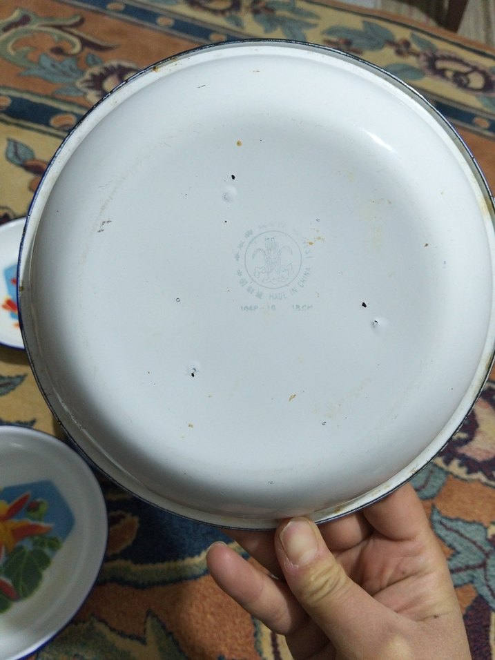 Eski,damgalı emaye tabaklar - Görsel 4