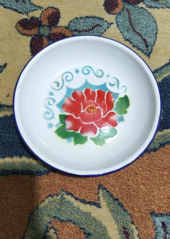 Eski, damgalı emaye tabak - Görsel 2