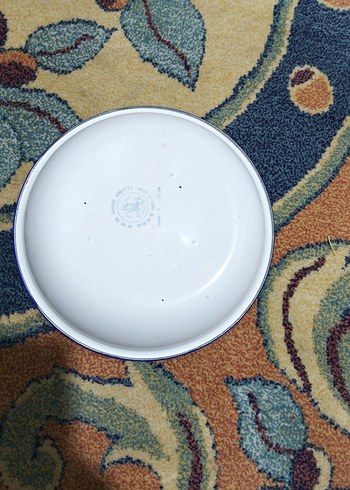 Eski, damgalı emaye tabak - Görsel 5