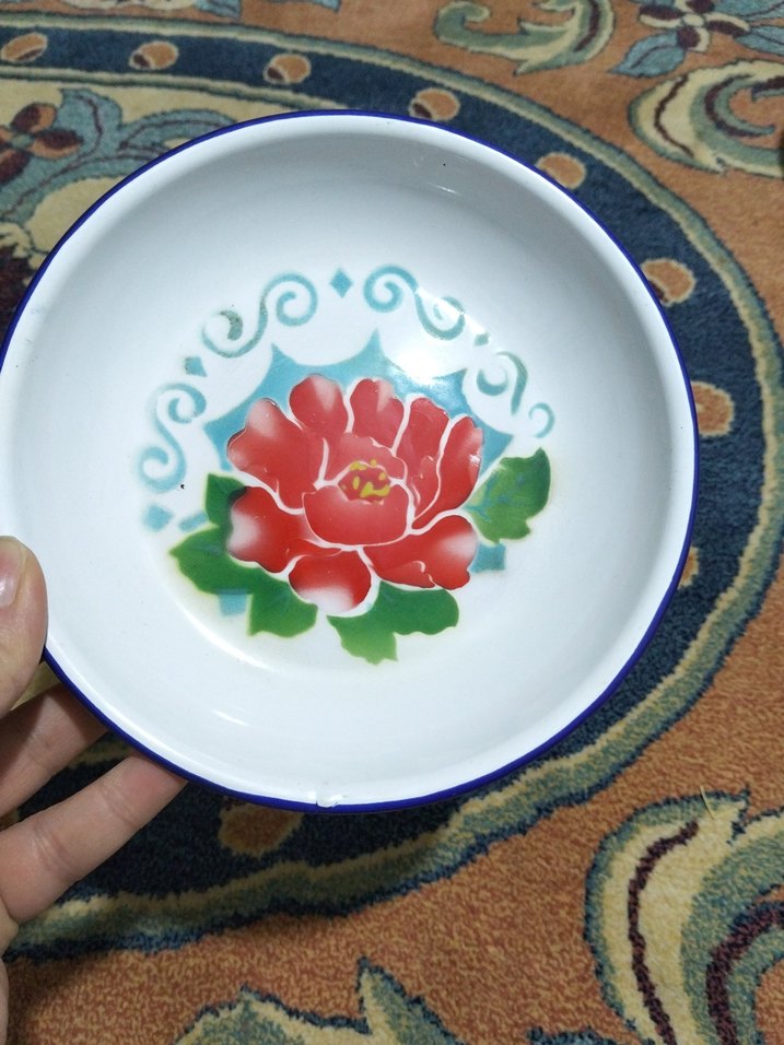 Eski, damgalı emaye tabak - Görsel 3