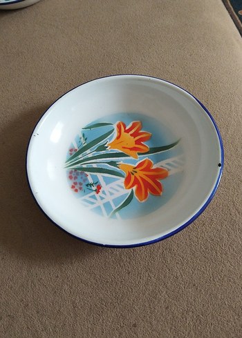 Çiçek Desenli Pastel Renkli Tabak - Görsel 3