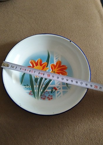 Çiçek Desenli Pastel Renkli Tabak - Görsel 4