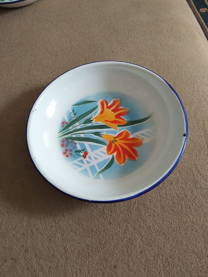 Çiçek Desenli Pastel Renkli Tabak - Görsel 3