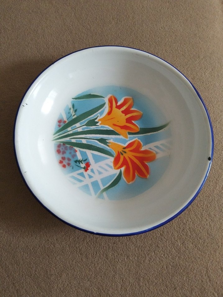 Çiçek Desenli Pastel Renkli Tabak - Görsel 5