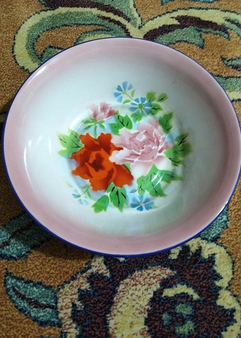 vintage, Avrupa emaye tabak - Görsel 2