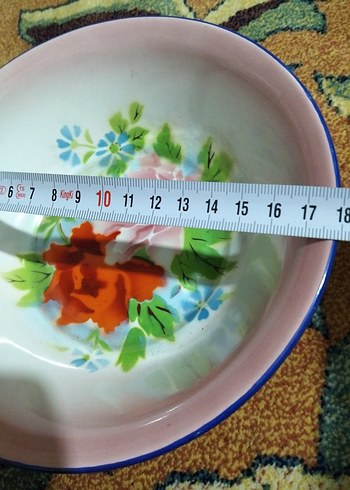 vintage, Avrupa emaye tabak - Görsel 6