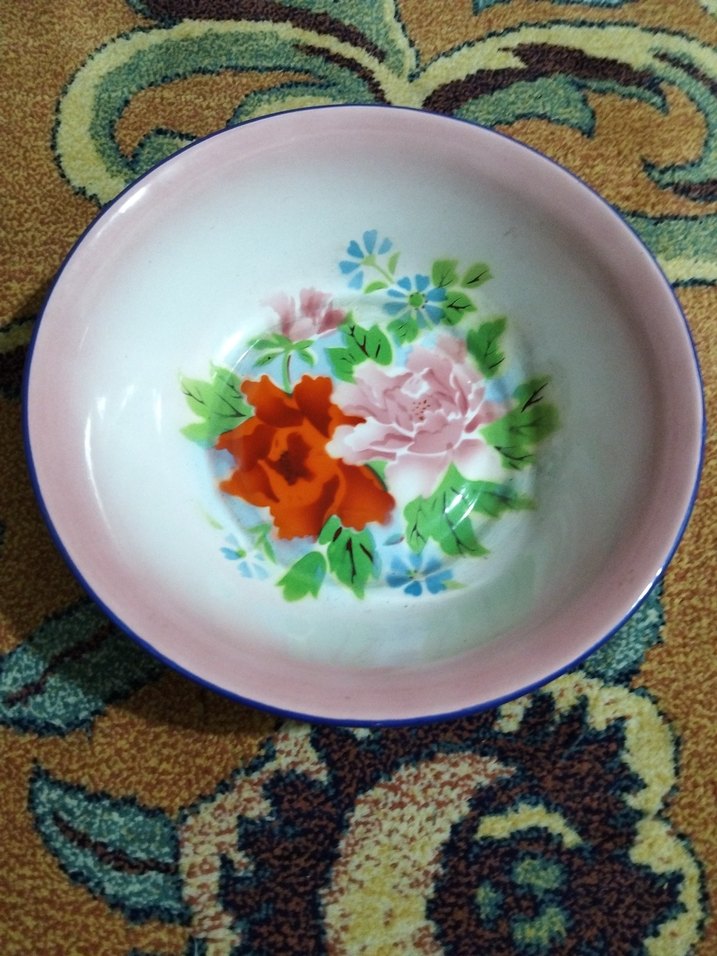 vintage, Avrupa emaye tabak - Görsel 2