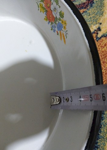 vintage, emaye büyük tabak - Görsel 5