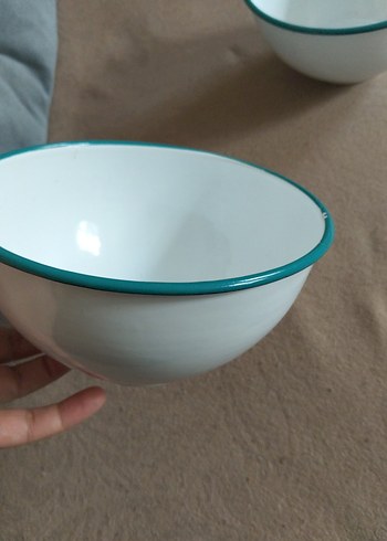 vintage, emaye büyük kaseler - Görsel 2