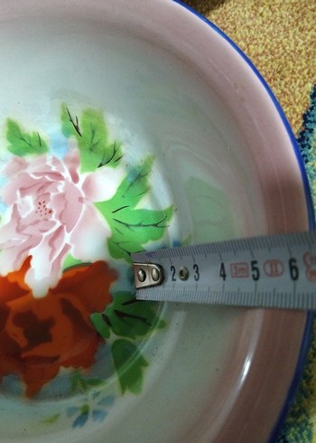 vintage, Avrupa emaye tabaklar - Görsel 8