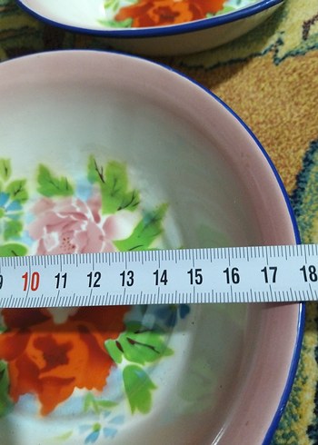 vintage, Avrupa emaye tabaklar - Görsel 7