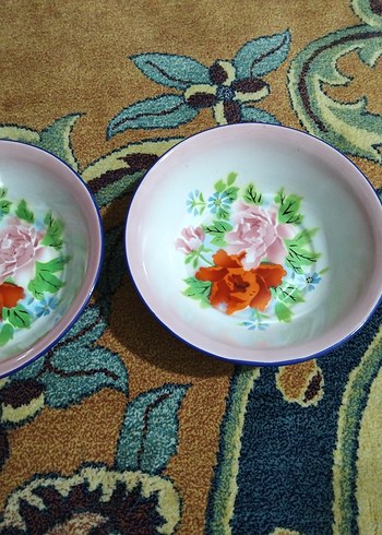 vintage, Avrupa emaye tabaklar - Görsel 3