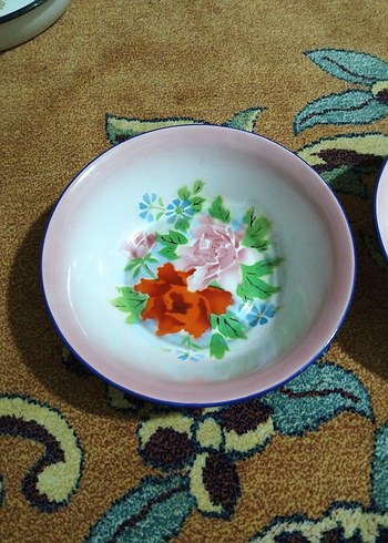 vintage, Avrupa emaye tabaklar - Görsel 4