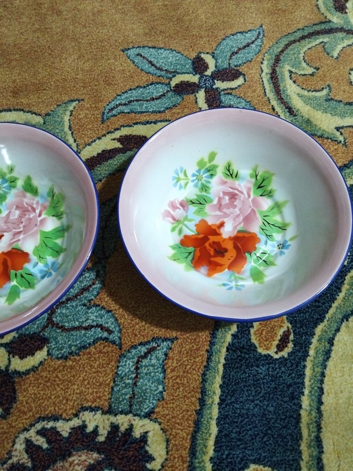 vintage, Avrupa emaye tabaklar - Görsel 3