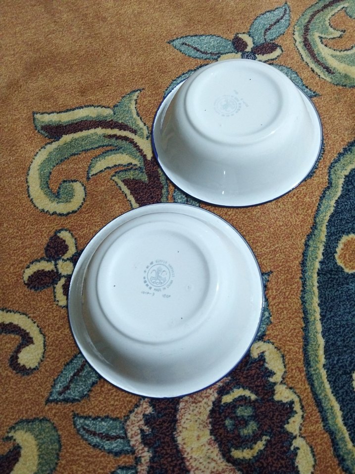 vintage, Avrupa emaye tabaklar - Görsel 5