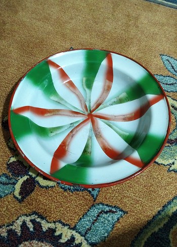 vintage, Avrupa emaye tabak - Görsel 2